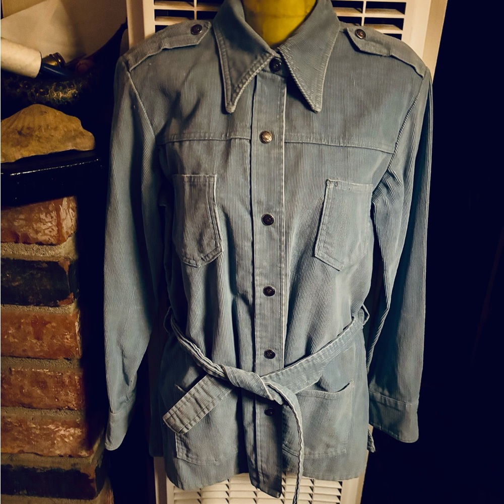 Levi’s Vintage Blue Corduroy Jacket with Belt and Epaulets